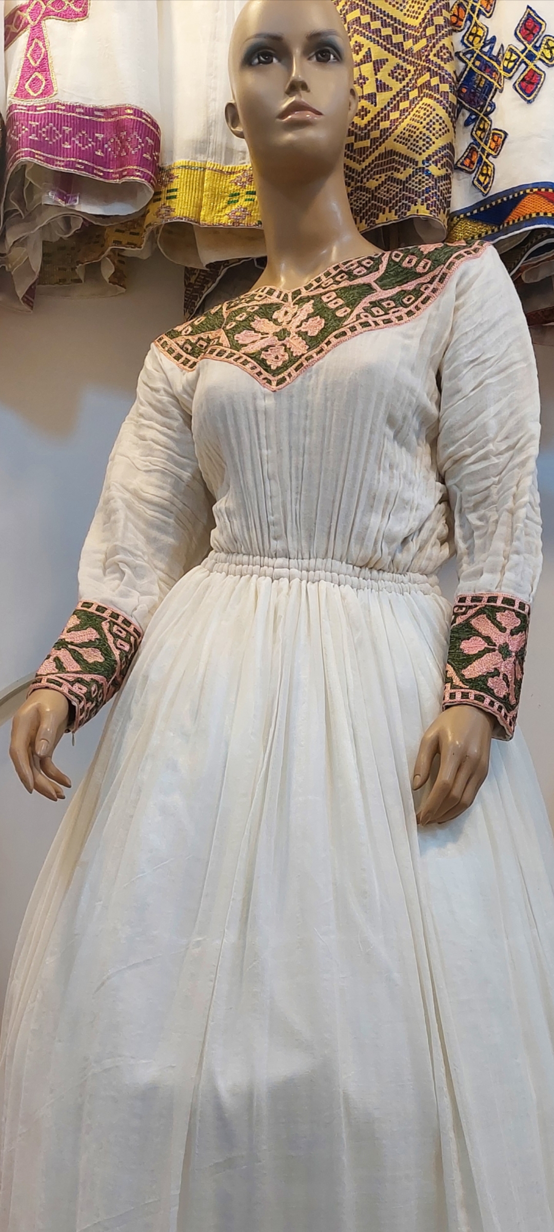 ethiopian fashion dress 2019 Vibrant White & Golden Geometric Modern Ethiopian Dress – Habesha Dresses  Store main image 0